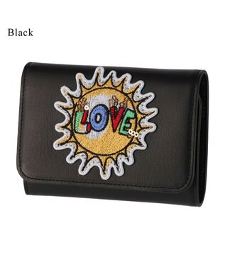 tsumori chisato CARRY ラブワッペン 3つ折り財布 ブラック