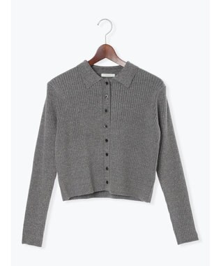 Te chichi ポロカラークロップトカーディガン グレー