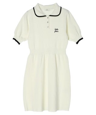 earth music&ecology ワンポイントポロワンピース White