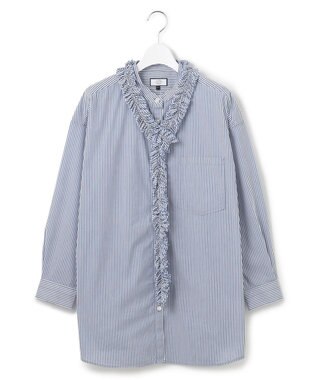 J.PRESS YORK STREET 【WOMEN】ワンウォッシュタイプライター フリルレイブラウス