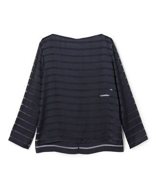 BEIGE， HAUYNITE / ボーダーシアー ボートネックブラウス Navy