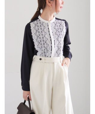 Te chichi 【WEB限定カラーあり】フロントレースブラウス オフホワイト