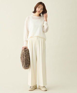 ANY L シアーワッフルロングスリーブTシャツ エクリュ