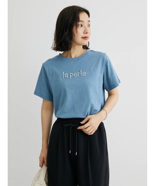 Green Parks ・ＲＡＹ　ＣＡＳＳＩＮ　パールドットロゴＴシャツ Blue