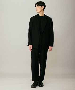 UNFILO MENS ダブルクロス クルーTEE ブラック