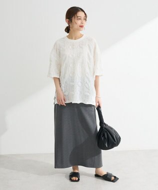 Green Parks ・ＳＵＧＡＲ　ＳＰＯＯＮ　シャーリングカットレースＴＥＥ Off White