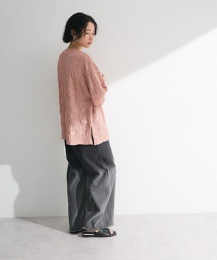 Green Parks ・ＳＵＧＡＲ　ＳＰＯＯＮ　シャーリングカットレースＴＥＥ Pink