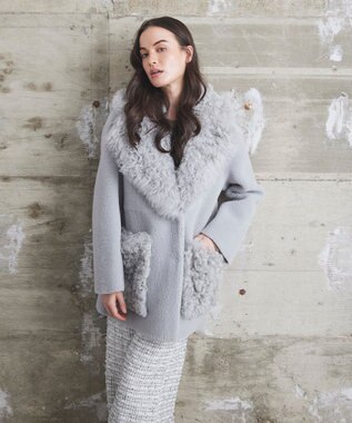 GRACE CONTINENTAL 【BLANCHA】ムートンコート グレー