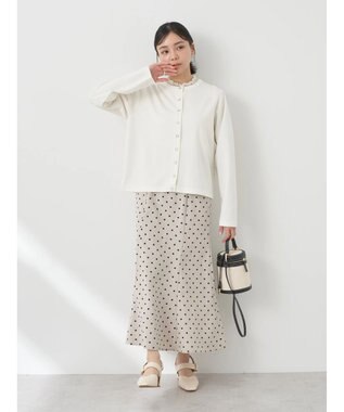 earth music&ecology パールスナップボタンカーディガン Ivory