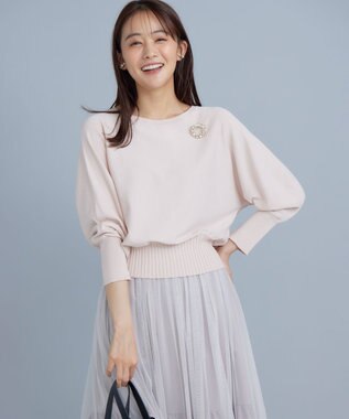 組曲 【5色展開・UVケア】スタイルアップ ドルマンスリーブ ニット ピンクベージュ系