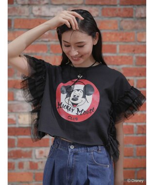 Green Parks ミッキーマウスクラブハウス／袖フリルショート丈ＴＥＥ Black