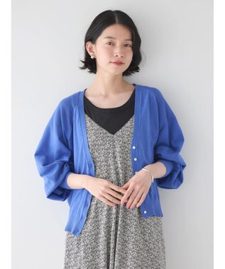 AMERICAN HOLIC 袖ボリュームショートニットカーディガン Blue