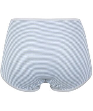 Wing ショーツ 綿混(身生地部) ここちよいフィット感 ムレにくい(身生地部) 【デイリーフィット 綿混ボーダー】 はきこみ丈ふかめ EC3650 ウイング／ワコール グレイッシュブルー