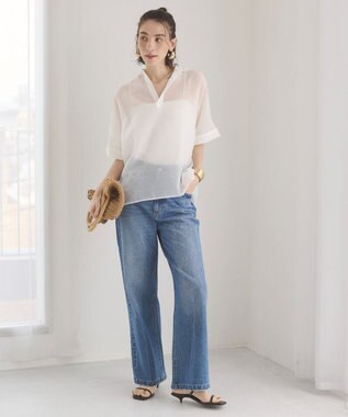 WEGO 【ANGIE VINTAGE】スキッパーシアーシャツ ホワイト