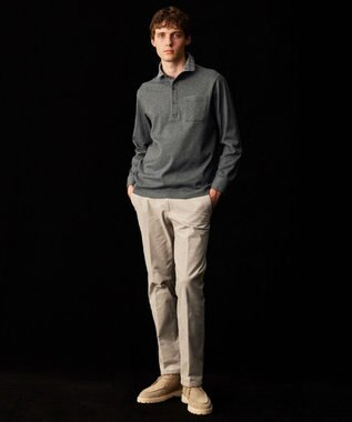 JOSEPH ABBOUD 【キングサイズ・ウエストも伸びる！/ストレッチ/暖かい/オーガニック】オーガニックカルゼストレッチ パンツ ライトグレー系