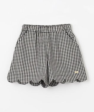 ANY KIDS 裾スカラップ ショートパンツ ギンガム