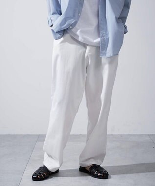 WEGO 【ユニセックス着用ITEM/ウエストゴム/手洗い可】チノイージーワイドパンツ ホワイト