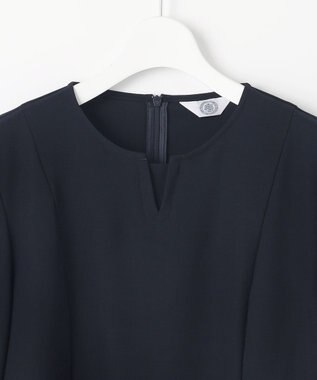 J.PRESS LADIES 【洗える】RELAXIONツイル クルーネック ブラウス ネイビー系