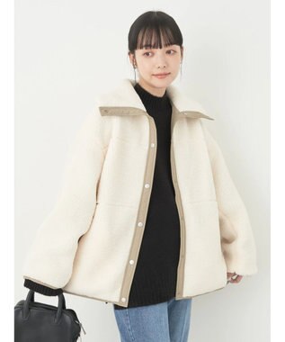 earth music&ecology リバーシブルボアブルゾン Ivory