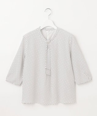 J.PRESS LADIES L 幾何プリント ボウタイ カットソー ホワイト系5