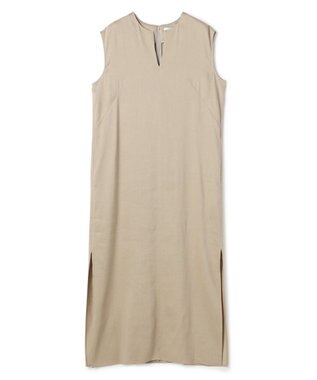 BEIGE， MICA / リネンブレンドノースリーブロングドレス  L.Taupe