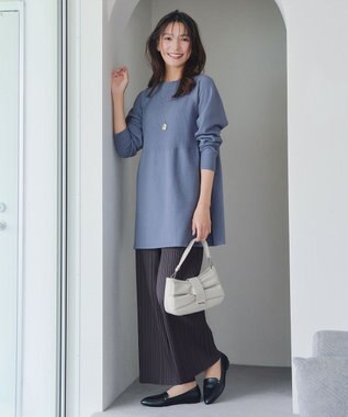 Tiaclasse 裏起毛ボックスプリーツパンツ チャコールグレー