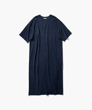 ATON HARD WASHED SUVIN | オーバーサイズＴシャツドレス NAVY