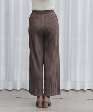 Tiaclasse 裏起毛ボックスプリーツパンツ ブラウン