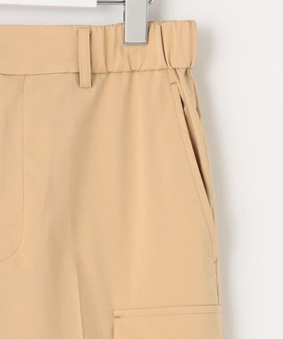 自由区 【洗える】撥水シルキーポプリン カーゴパンツ ベージュ系