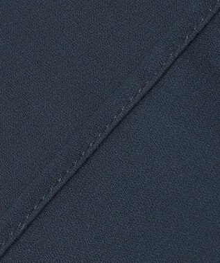 ICB 【洗える】ソフトジョーゼット Vネックブラウス ネイビー系