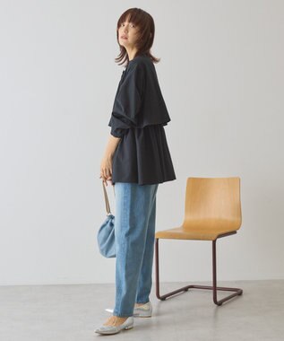 AMERICAN HOLIC サッカーティアードブラウス Black