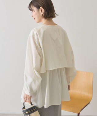 AMERICAN HOLIC サッカーティアードブラウス Off White