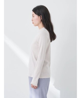 earth music&ecology マイクロボーダーリブプルオーバー Cream