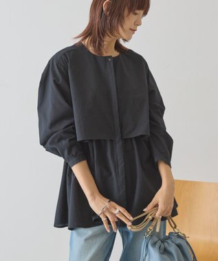 AMERICAN HOLIC サッカーティアードブラウス Black