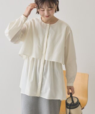 AMERICAN HOLIC サッカーティアードブラウス Off White