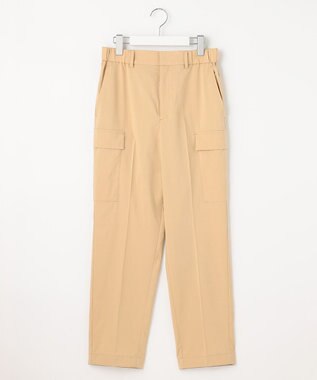 自由区 【洗える】撥水シルキーポプリン カーゴパンツ ベージュ系