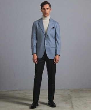 GOTAIRIKU 新色追加【一部ストレッチ】カシミヤブレンド 定番ツイードジャケット(25年モデル) サックスブルー(25年新色)