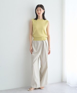 YECCA VECCA 【マシンウォッシャブル】ノースリーブリブニット Yellow