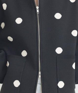 earth music&ecology 【予約】ダブルジップドットカーディガン ドットブラック