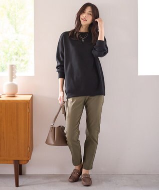 ANY L 【洗濯機可】ダブルフェイスジャージープルオーバー ブラック