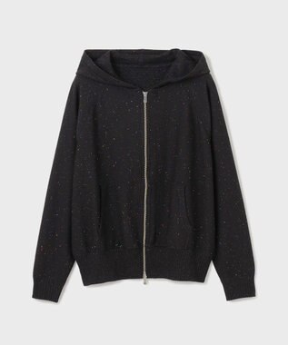 GRACE CONTINENTAL スパンコールニットパーカー ブラック