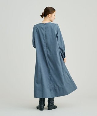 J.PRESS YORK STREET 【WOMEN】ショルダータック ワンピース ダルブルー系