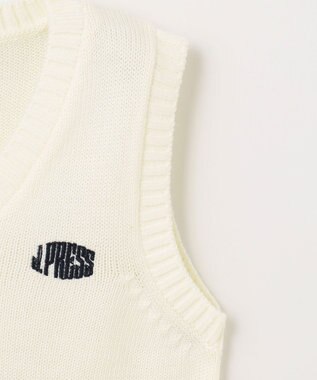 J.PRESS KIDS 【110-130cm】ロゴ入りニット ベスト オフホワイト系
