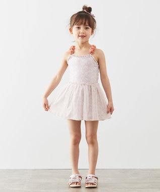 ANY KIDS 花柄チュールワンピース水着 ピンク系