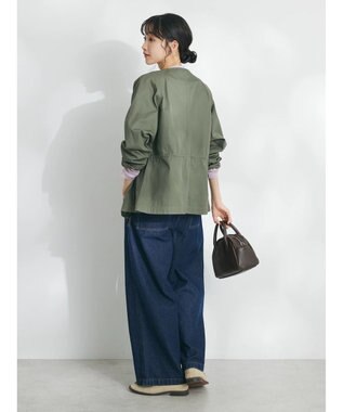 CRAFT STANDARD BOUTIQUE コットンギャバジンノーカラーＺＩＰブルゾン Khaki