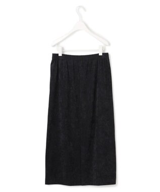 ICB L 【洗える】ストレッチスエード ナロースカート ブラック系