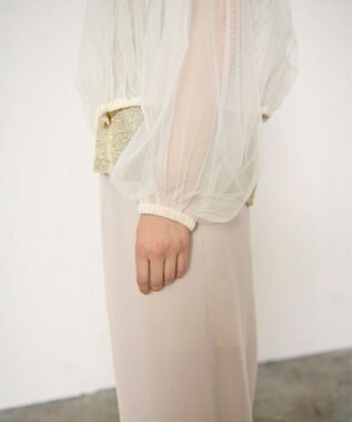 GRACE CONTINENTAL ギャザーチュールブルゾン キナリ