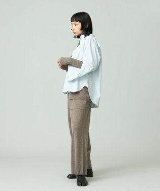 J.PRESS YORK STREET 【WOMEN】タイプライターストライプ バンドカラーシャツ グリーン系1