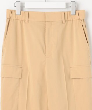 自由区 【洗える】撥水シルキーポプリン カーゴパンツ ベージュ系