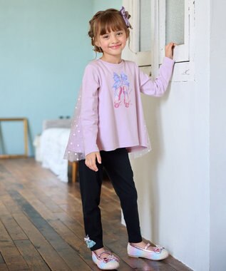 ANY KIDS ドレスモチーフ付きレギンス ブラック